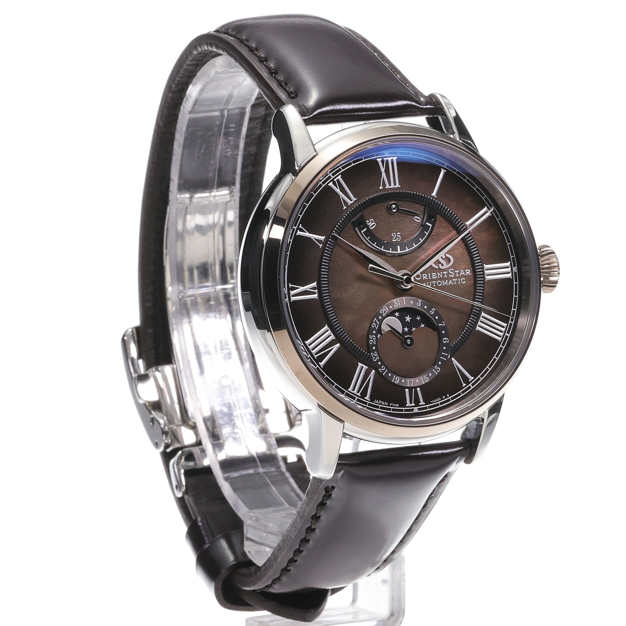 Orient Star RE-AY0121A00B Classic Automatic Lake Tazawa Moonphase Automatic Limited Edition Classic elegancki zegarek srebrny - miniatura 3