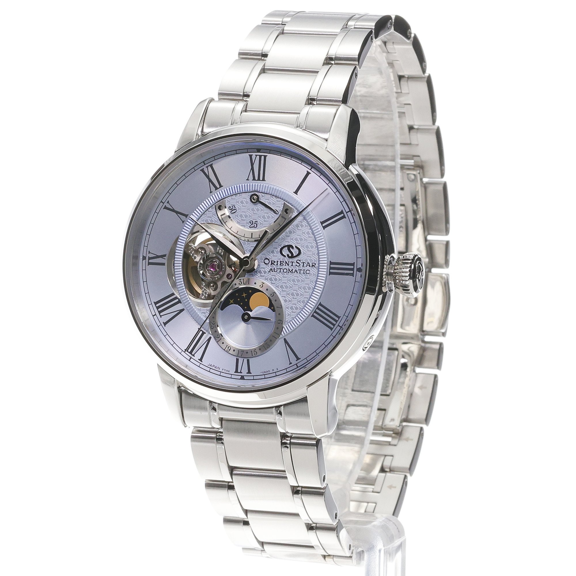 Orient Star RE-BT0007L00B M Collection M45 F7 Mechanical Moon Phase Limited Edition zegarek męski elegancki szafirowe