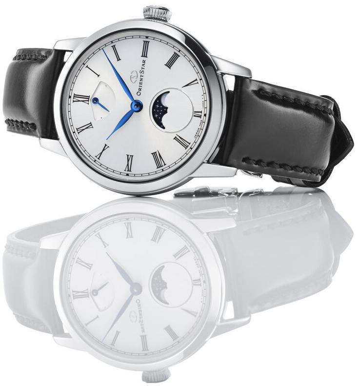 Orient Star RE-BW0004S00B M45 Moon Phase Mechanical M Collection klasyczny zegarek srebrny - miniatura 4