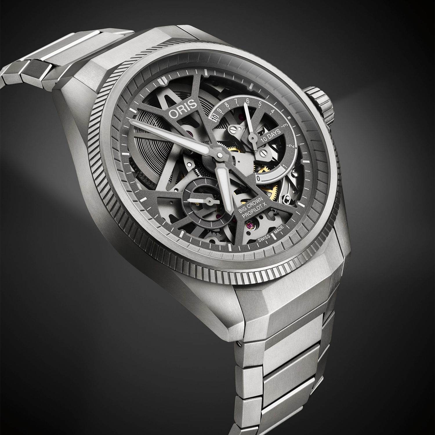 Oris 01 115 7759 7153-SET7 22 01TLC zegarek szary klasyczny Big Crown ProPilot X bransoleta - miniatura 4