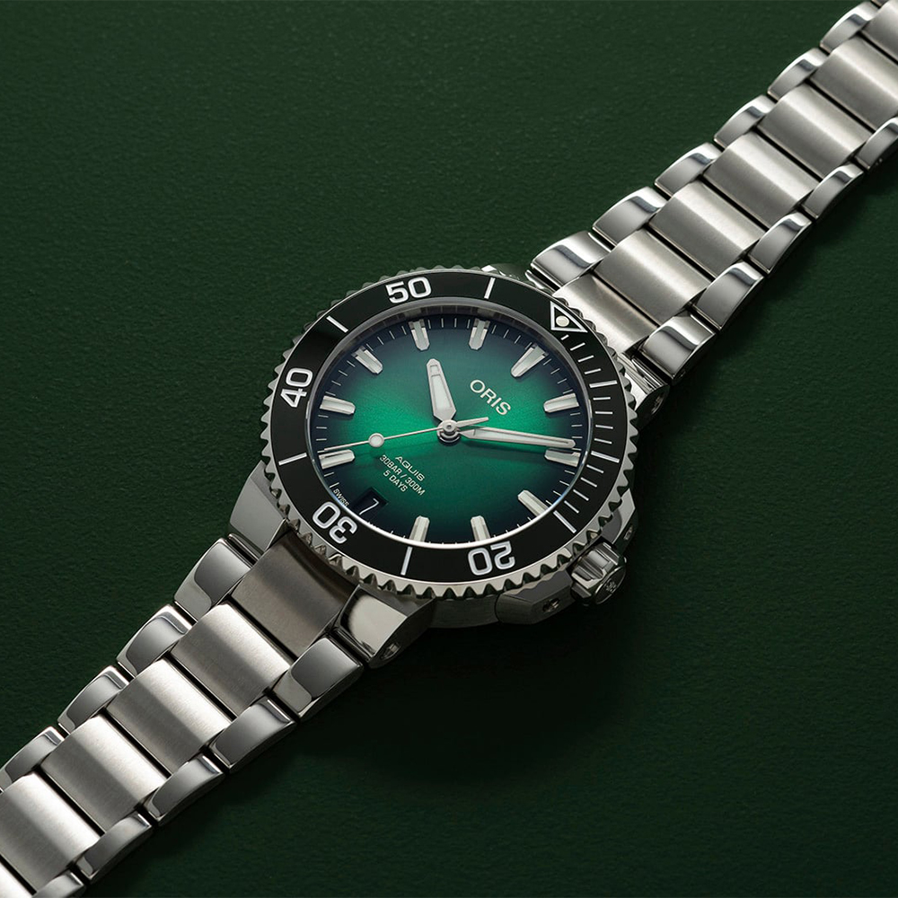 Oris 01 400 7769 4157-07 8 22 09PEB zegarek męski Aquis srebrny - miniatura 6