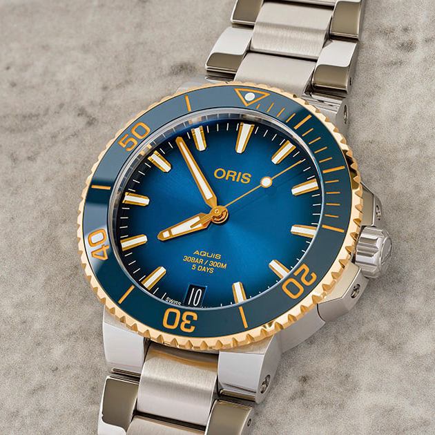 Oris 01 400 7769 6355-07 8 22 09PEB męski zegarek Aquis bransoleta - miniatura 3