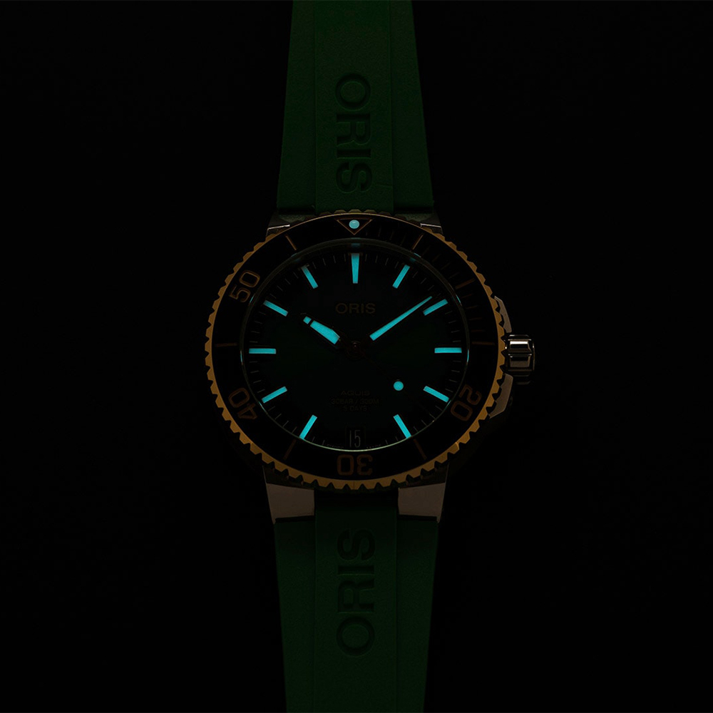 Oris 01 400 7769 6357-07 4 22 77FC zegarek męski Aquis srebrny - miniatura 2
