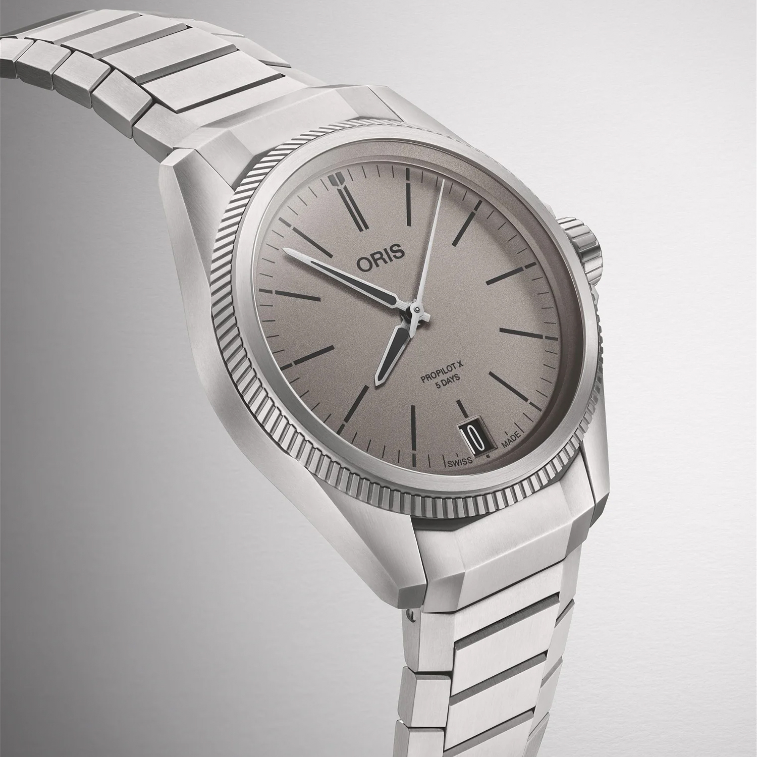 Oris 01 400 7778 7153-07 7 20 01TLC PROPILOT X CALIBRE 400 Big Crown ProPilot X klasyczny zegarek szary - miniatura 5