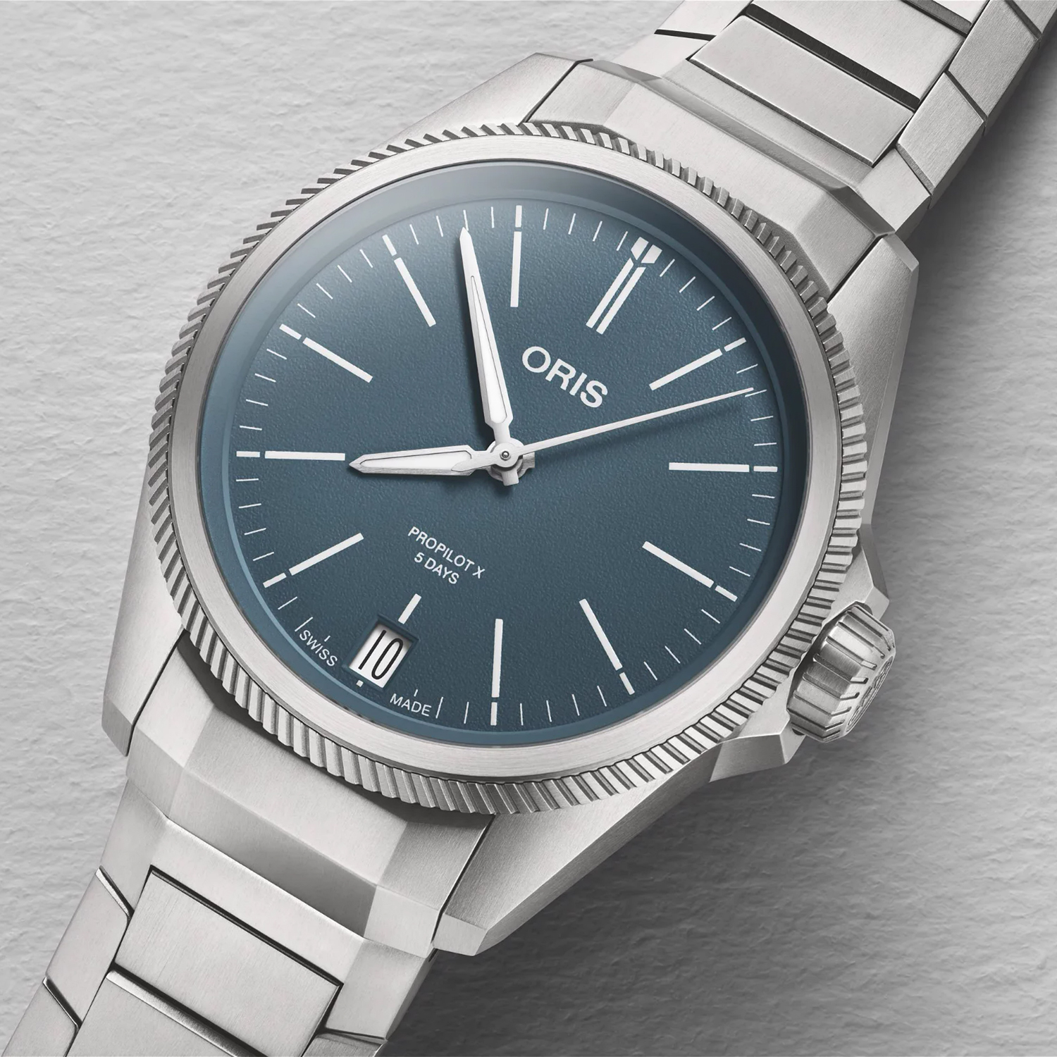 Oris 01 400 7778 7155-07 7 20 01TLC PROPILOT X CALIBRE 400 Big Crown ProPilot X klasyczny zegarek szary - miniatura 4