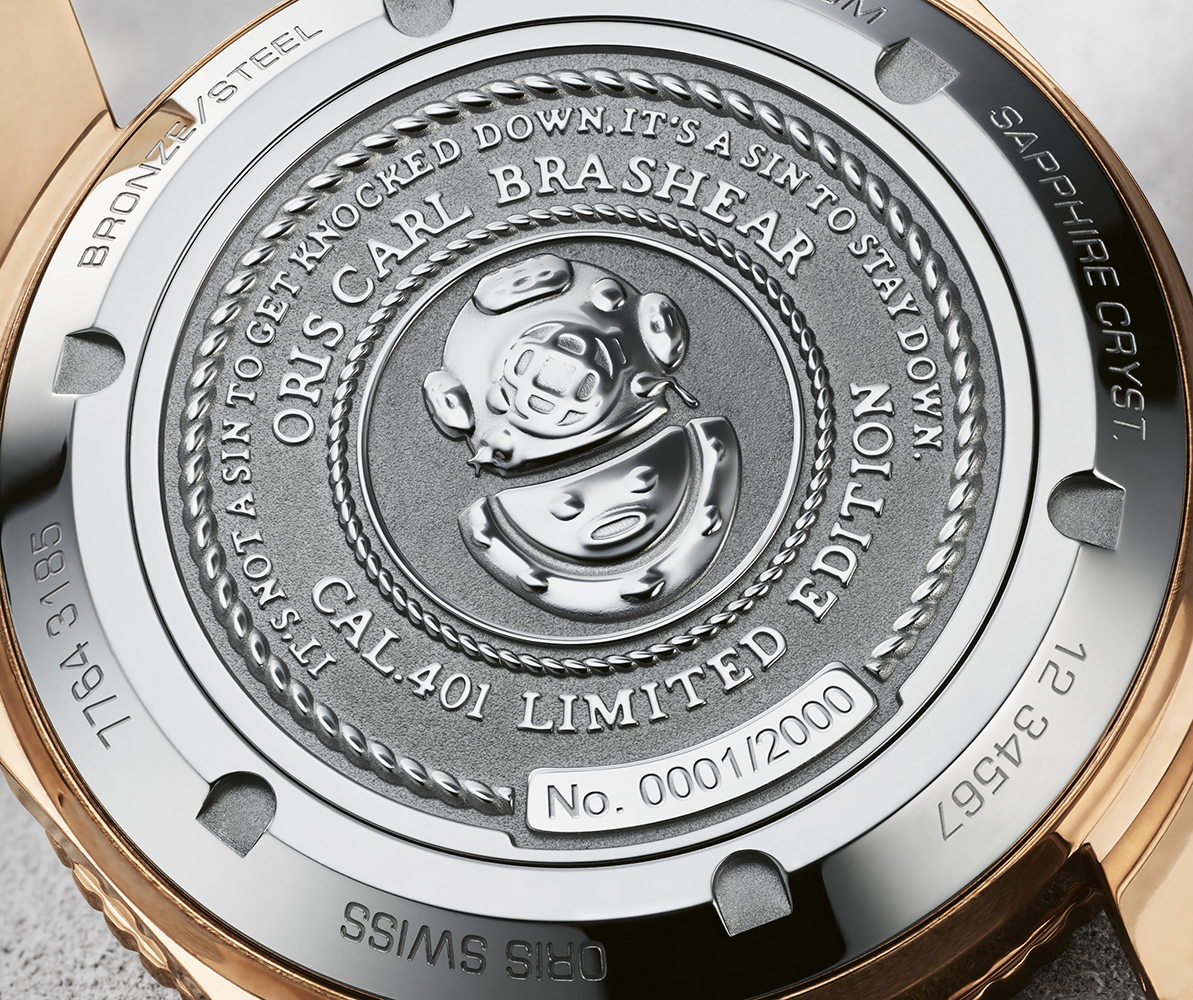 Oris 01 401 7764 3185-Set CARL BRASHEAR CALIBRE 401 LIMITED EDITION zegarek klasyczny Divers - miniatura 3
