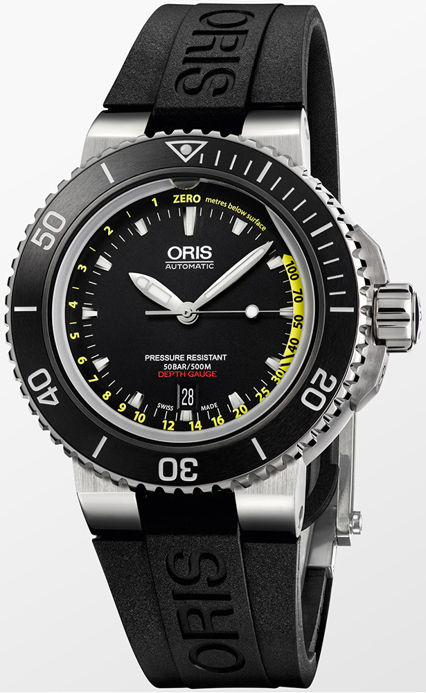 Oris 01 733 7675 4154-SET MB zegarek srebrny sportowy Aquis bransoleta - miniatura 2