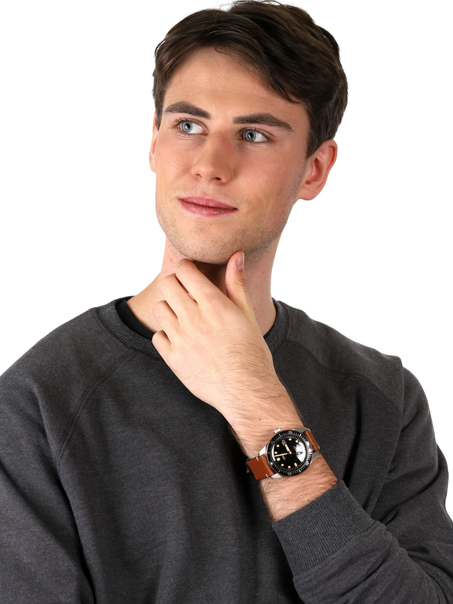 Oris 01 733 7720 4354-07 5 21 45 zegarek srebrny klasyczny Divers pasek - miniatura 2