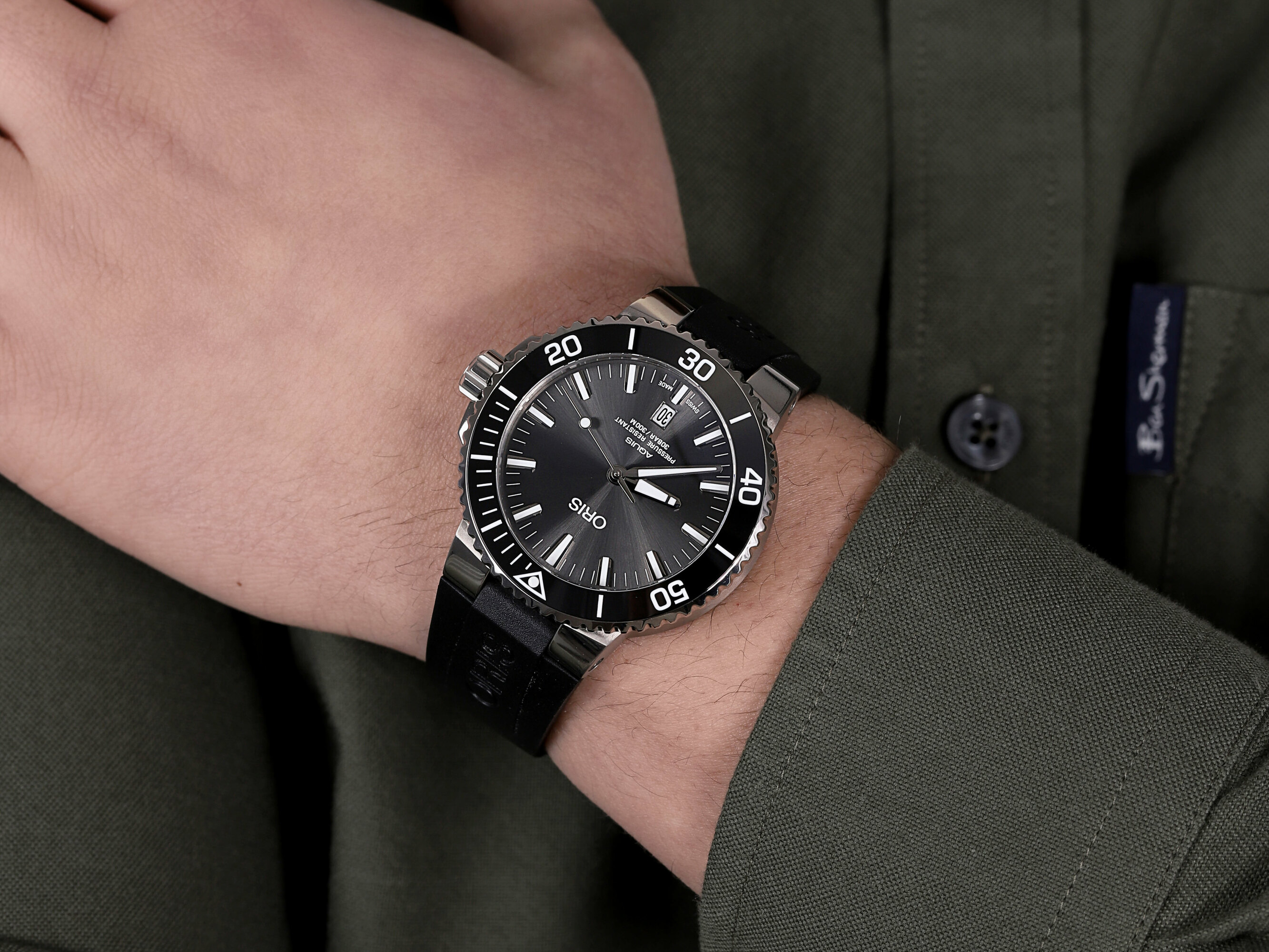 Oris 01 733 7730 7153-07 4 24 64TEB męski zegarek Aquis pasek - miniatura 4