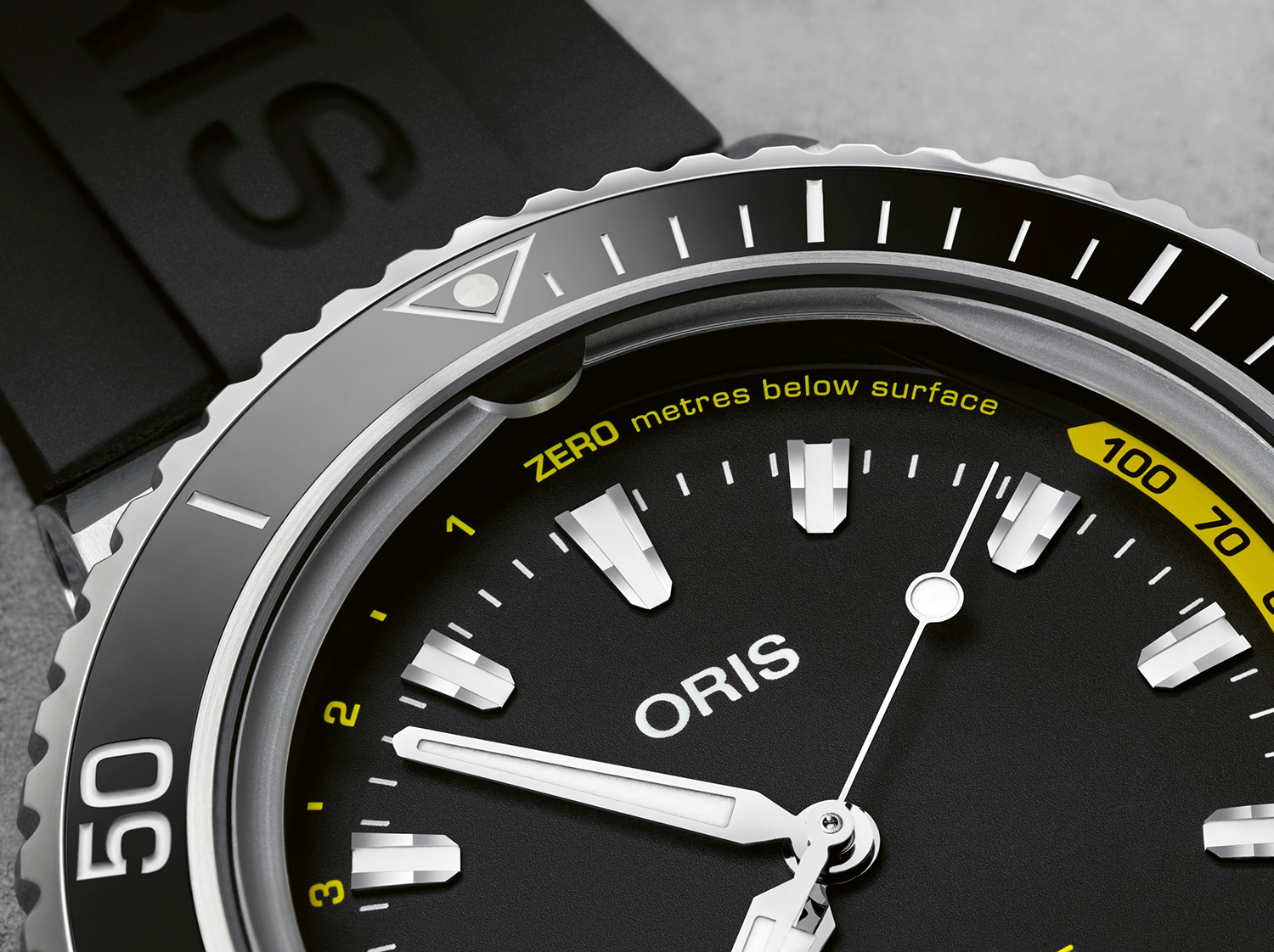 Oris 01 733 7755 4154-SET RS AQUIS DEPTH GAUGE Aquis sportowy zegarek srebrny - miniatura 4