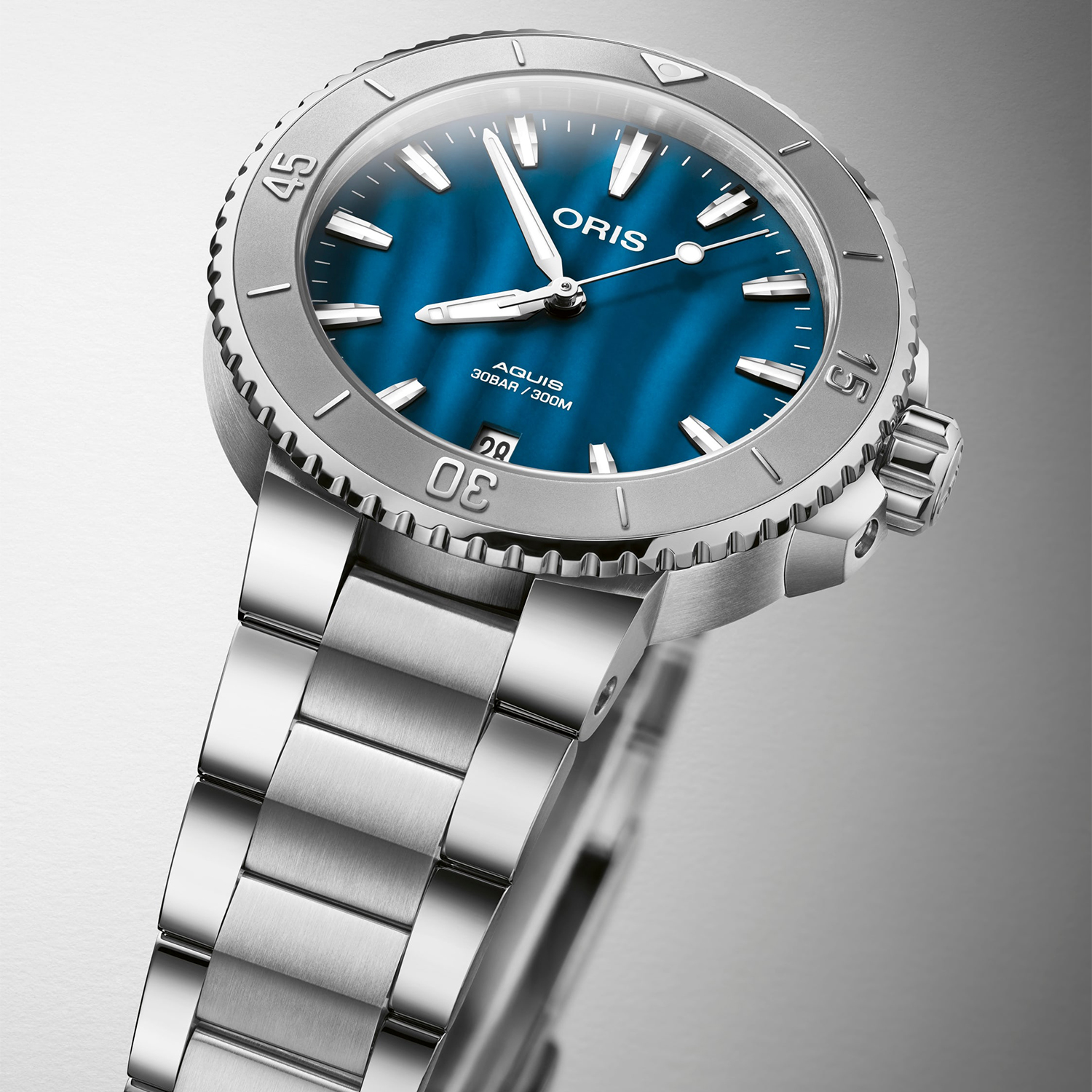 Oris 01 733 7770 4155-07 8 18 05P AQUIS DATE Aquis klasyczny zegarek srebrny - miniatura 5