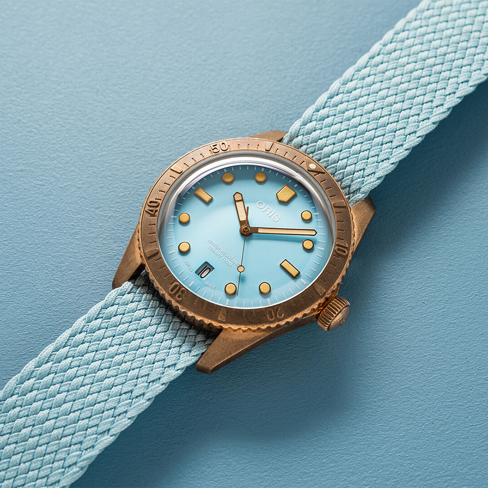 Oris 01 733 7771 3155-07 3 19 02BR zegarek brązowy klasyczny Divers bransoleta - miniatura 4