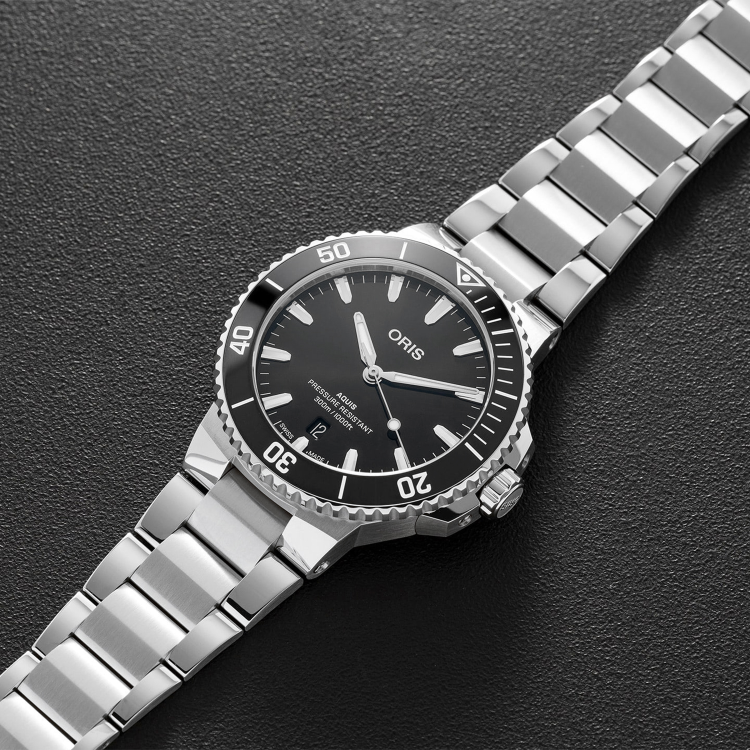 Oris 01 733 7787 4154-07 8 22 04PEB zegarek srebrny klasyczny Aquis bransoleta - miniatura 2