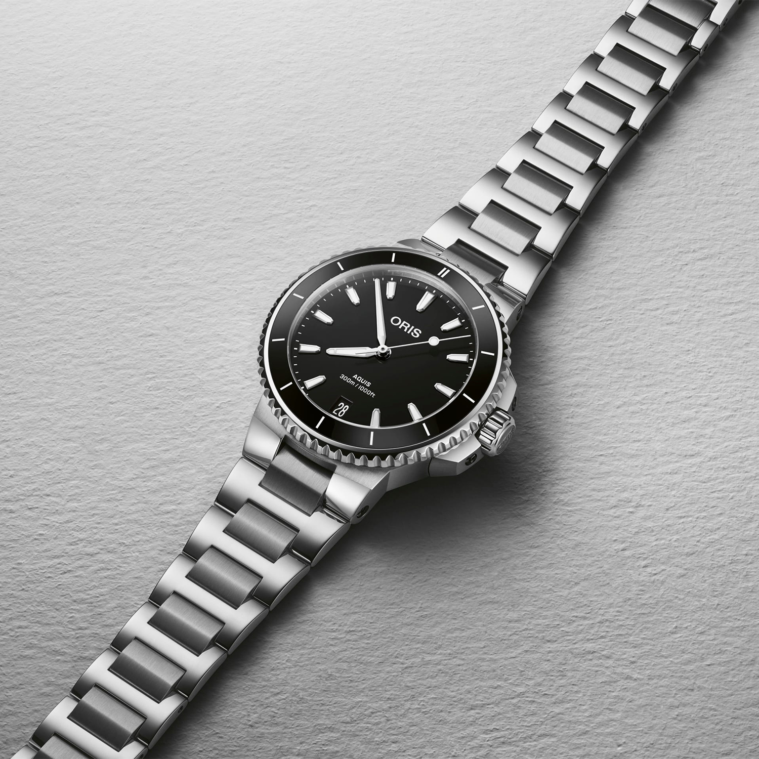 Oris 01 733 7792 4154-07 8 19 05P zegarek srebrny klasyczny Aquis bransoleta - miniatura 3