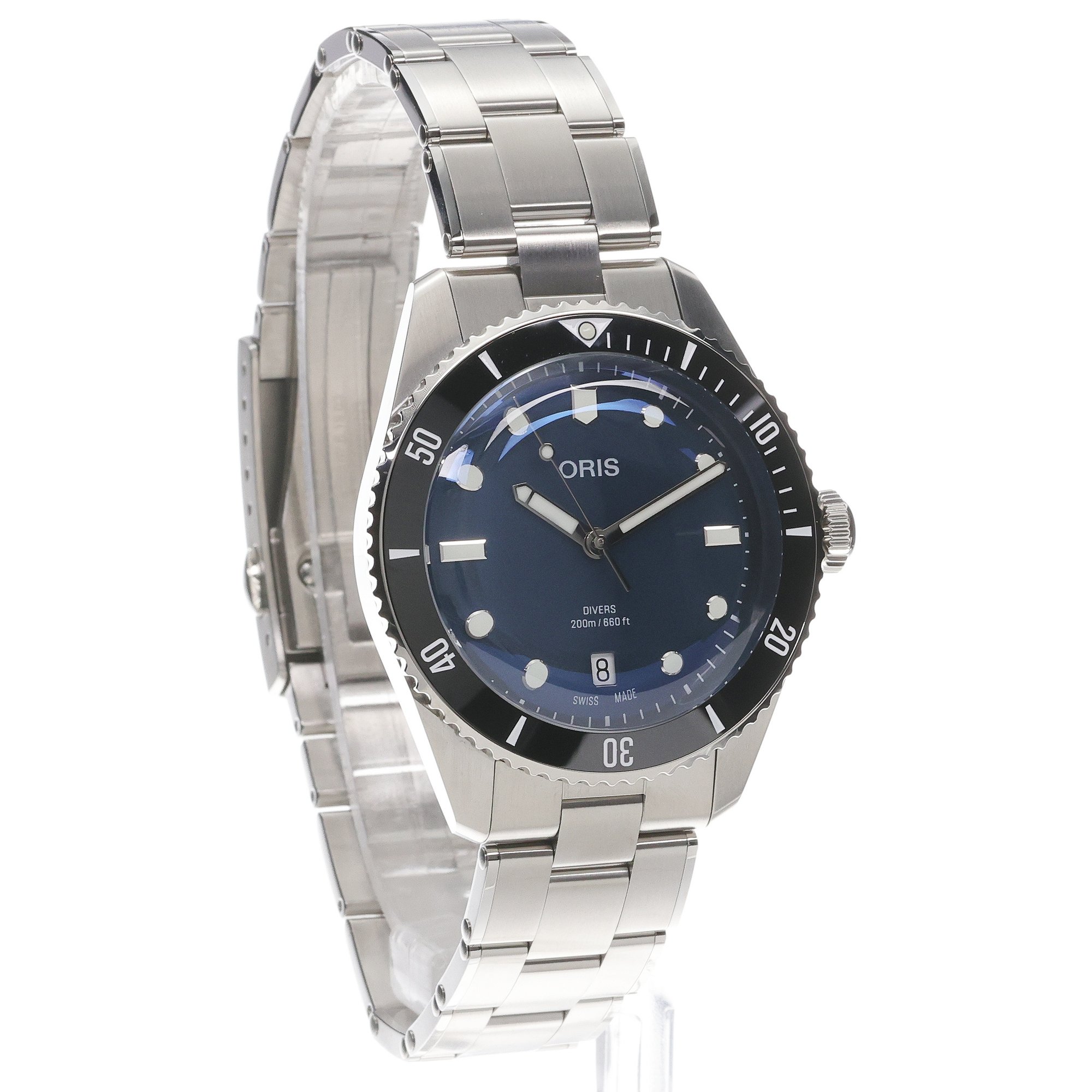 Oris 01 733 7795 4055-SET Divers Date Divers typudiver zegarek srebrny