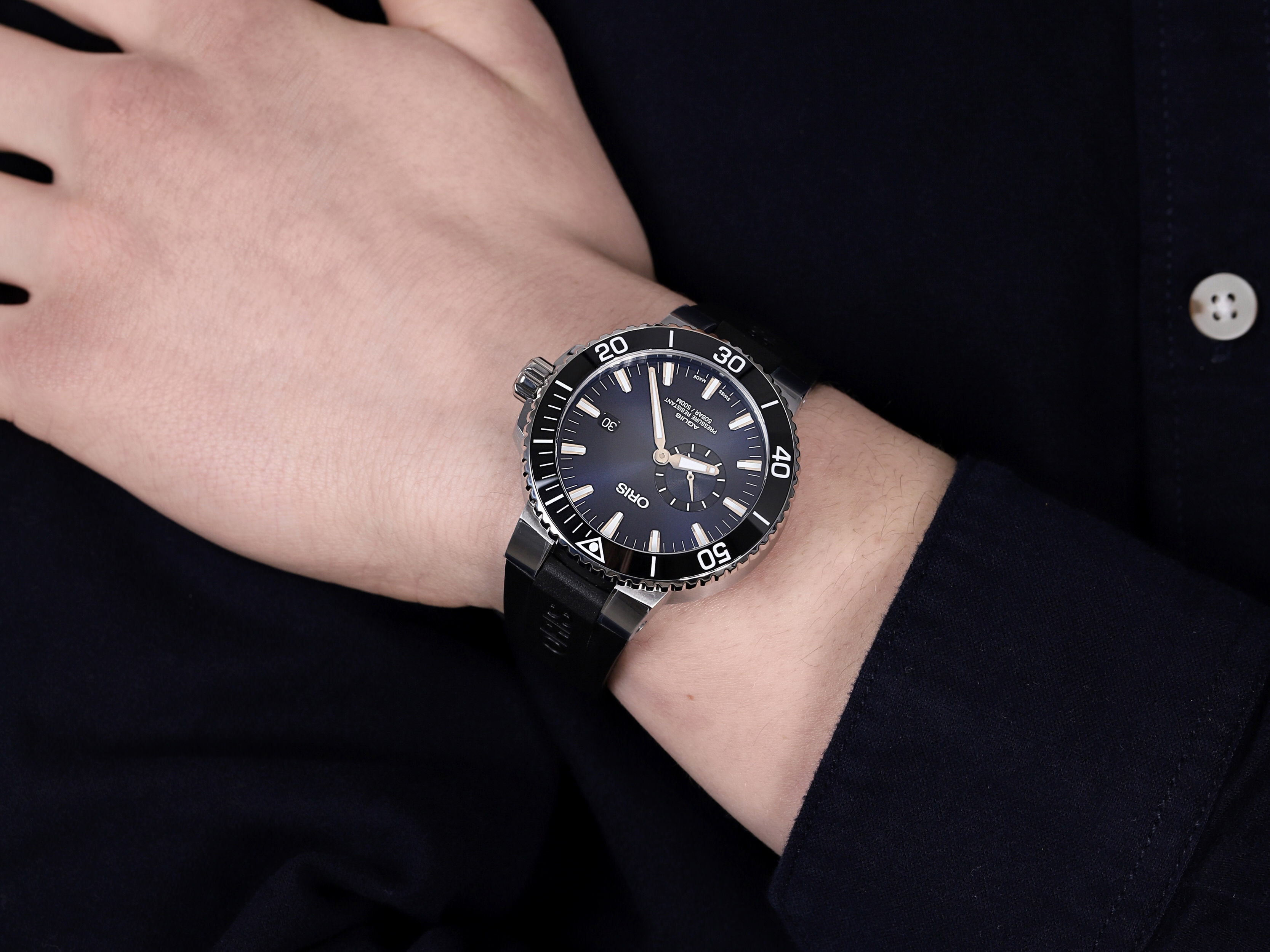 Oris 01 743 7733 4135-07 4 24 64EB męski zegarek Aquis pasek - miniatura 4