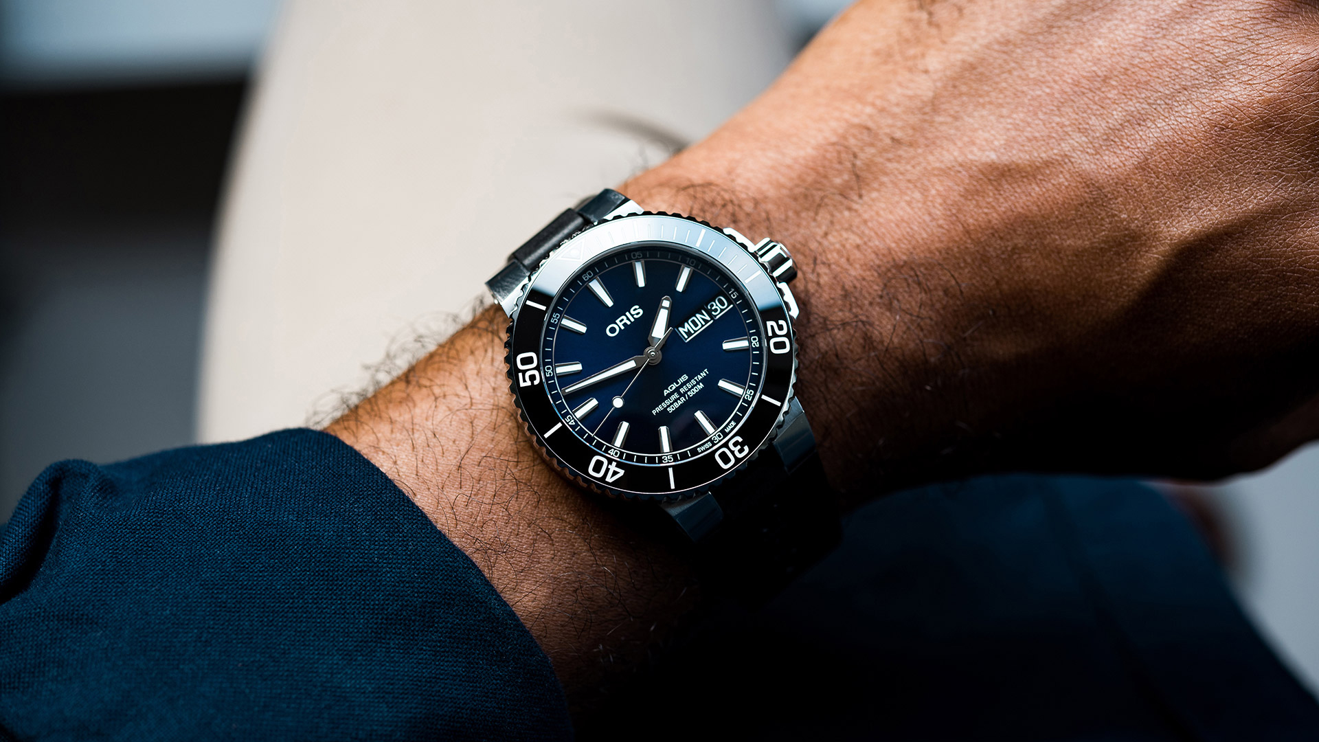 Oris 01 752 7733 4135-07 8 24 05PEB męski zegarek Aquis bransoleta - miniatura 3