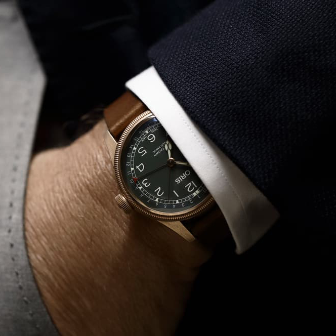 Oris 01 754 7741 3167-07 5 20 58BR BIG CROWN POINTER DATE 80TH ANNIVERSARY EDITION Big Crown klasyczny zegarek brązowy - miniatura 6