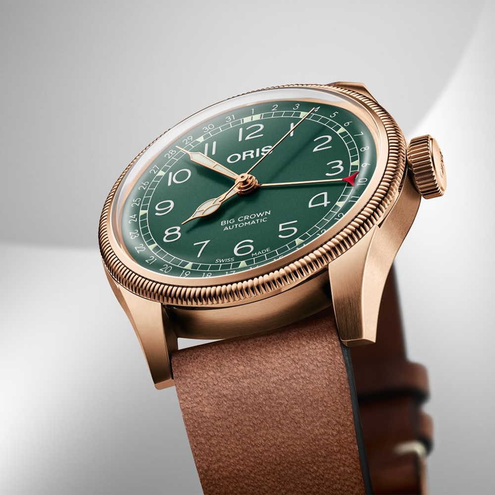 Oris 01 754 7741 3167-07 5 20 58BR zegarek brązowy klasyczny Big Crown pasek - miniatura 2