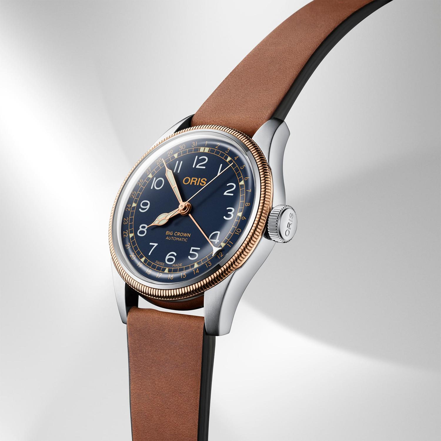 Oris 01 754 7741 4365-07 5 20 58 zegarek męski klasyczny Big Crown pasek - miniatura 3