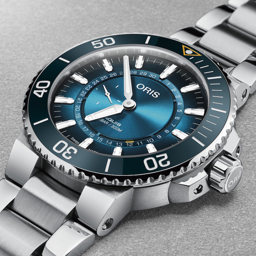 Oris 01 771 7743 4185-TRILOGY SET zegarek męski sportowy Aquis bransoleta - miniatura 5