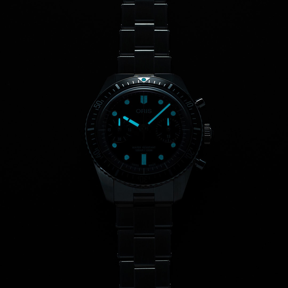 Oris 01 771 7791 4054-07 8 20 18 Diving DIVERS SIXTY-FIVE CHRONOGRAPH zegarek męski klasyczny szafirowe - miniatura 6