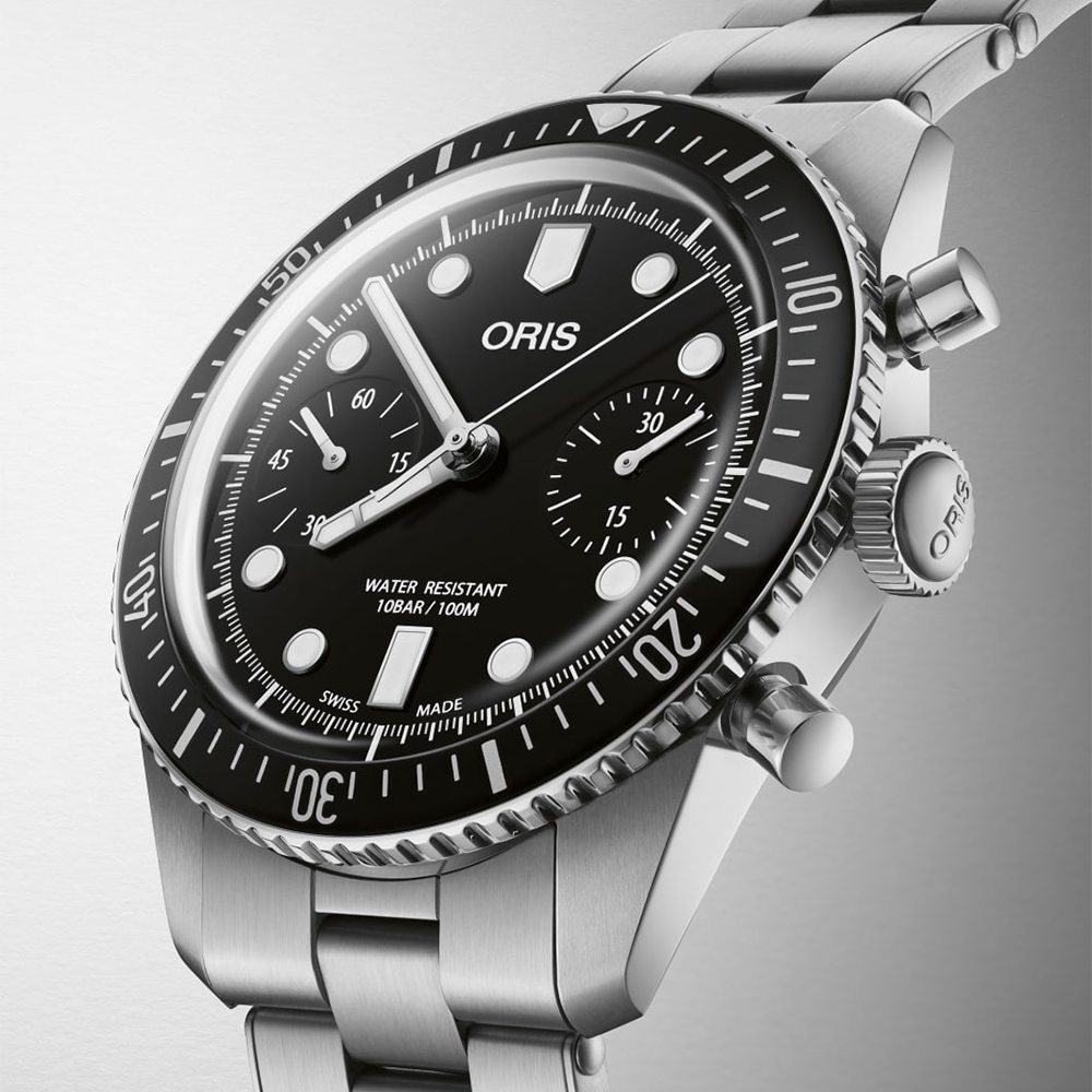 Oris 01 771 7791 4054-07 8 20 18 zegarek srebrny klasyczny Diving bransoleta - miniatura 2