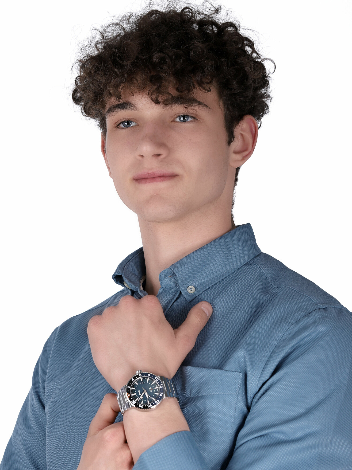 Oris 01 798 7754 4175-SET Aquis Whale Shark Limited Edition zegarek męski klasyczny szafirowe - miniatura 2