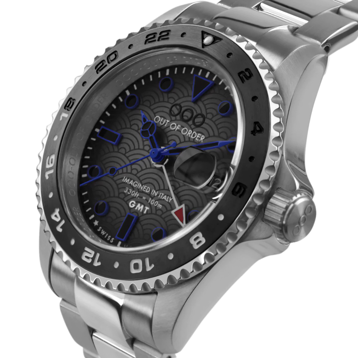 Out Of Order 001-19TSSS męski zegarek Swiss GMT bransoleta - miniatura 3