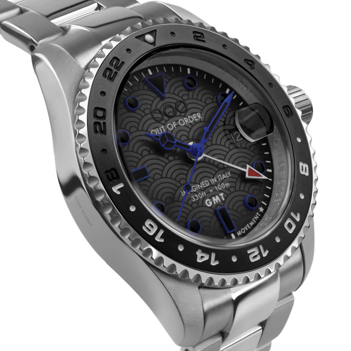 Out Of Order 001-19TSSS zegarek szary klasyczny Swiss GMT bransoleta - miniatura 4