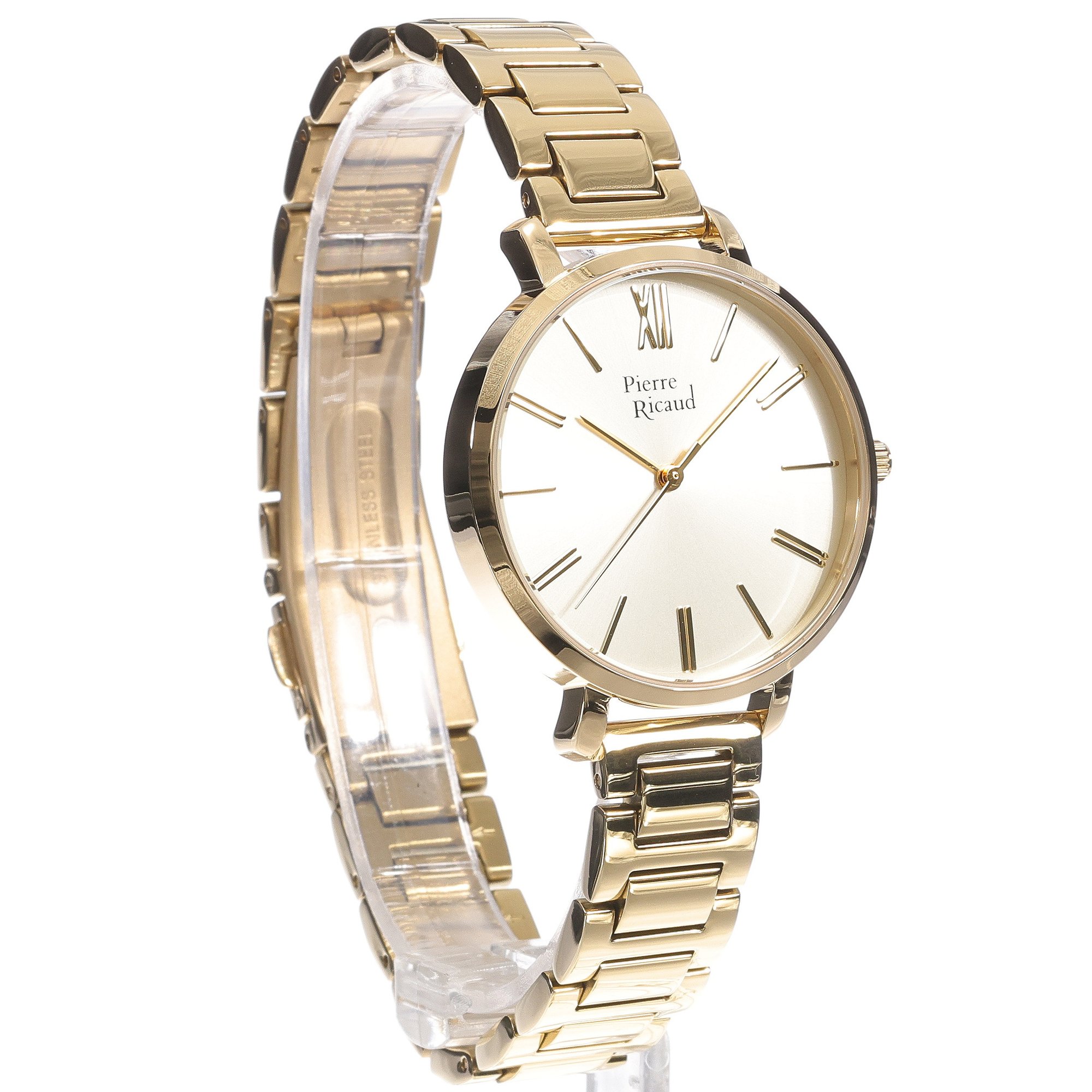 Pierre Ricaud P221151161Q Gold Stainless Steel 35mm Damskie klasyczny zegarek złoty - miniatura 3
