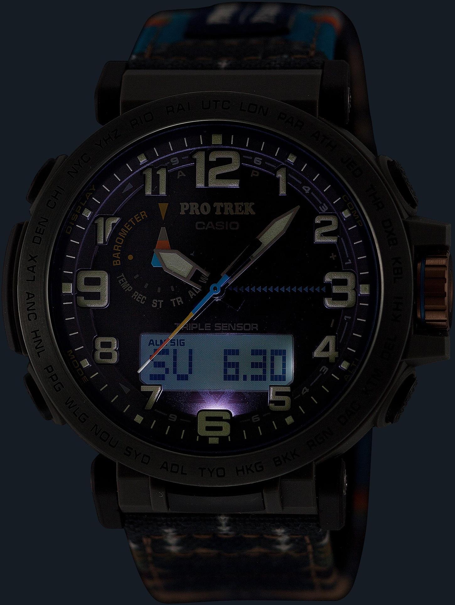 ProTrek PRG-601PE-5ER zegarek szary sportowy ProTrek pasek - miniatura 7