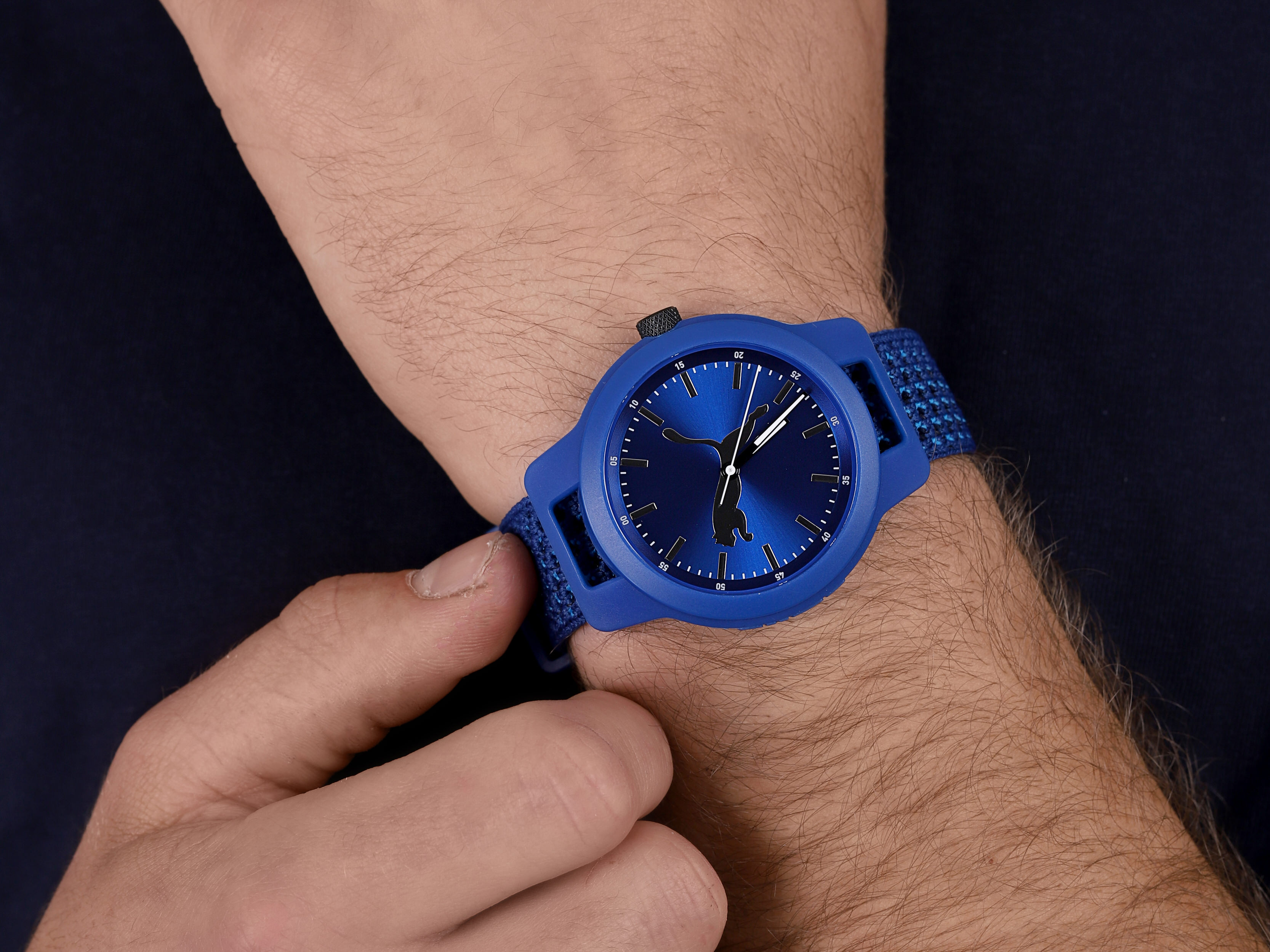Puma P5057 zegarek niebieski klasyczny Reset pasek - miniatura 4