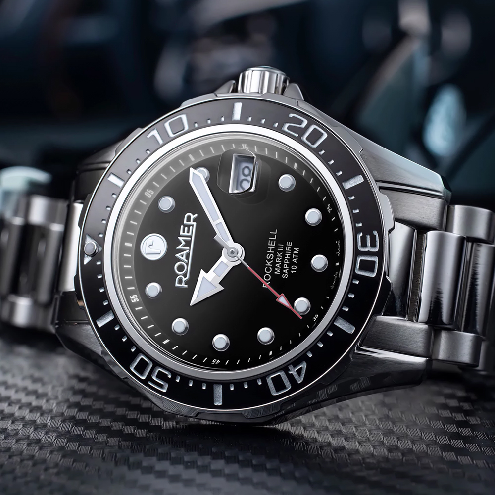 Roamer 220660 41 55 20 Rockshell Mark III zegarek męski klasyczny szafirowe - miniatura 4