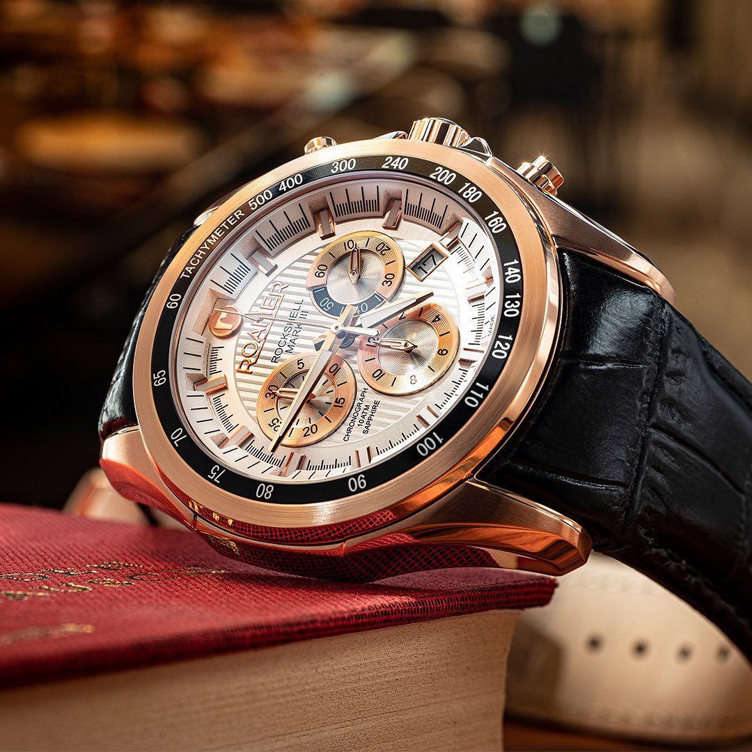 Roamer 220837.49.25.02 zegarek różowe złoto sportowy Rockshell Mark III pasek - miniatura 4