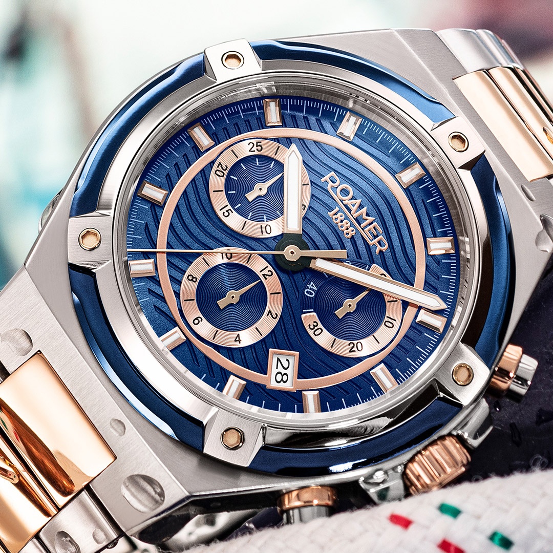 Roamer 221837 49 45 20 zegarek srebrny sportowy Tempomaster Chrono bransoleta - miniatura 5