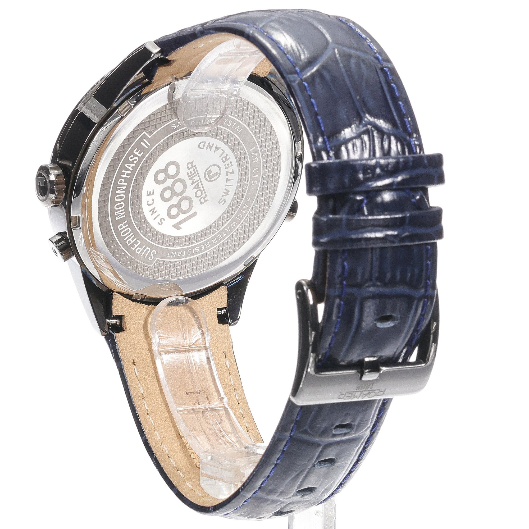 Roamer 513821 44 45 05 zegarek szary klasyczny Superior pasek - miniatura 4