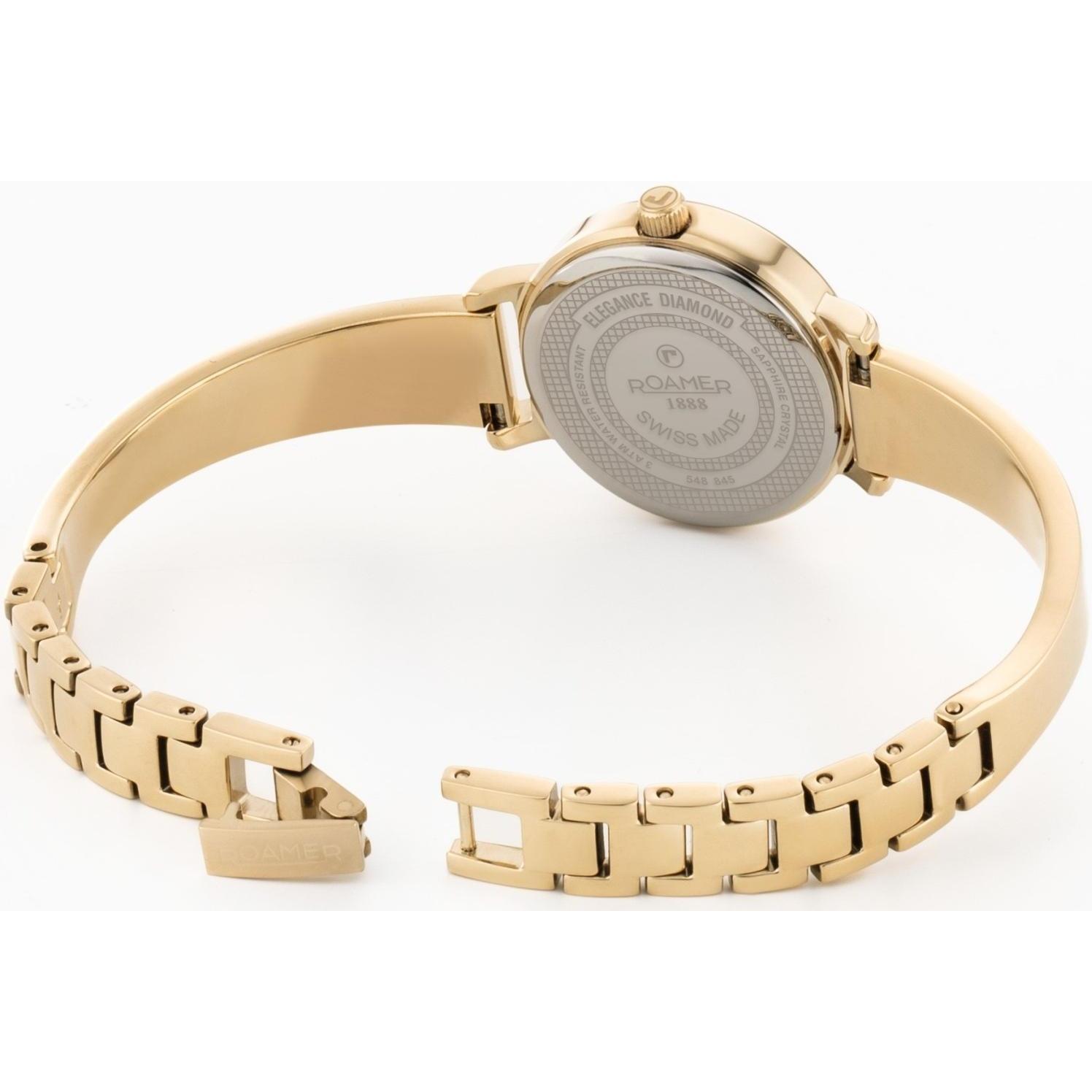 Roamer 548845 48 55 50 zegarek złoty elegancki Elegance Diamond bransoleta - miniatura 6