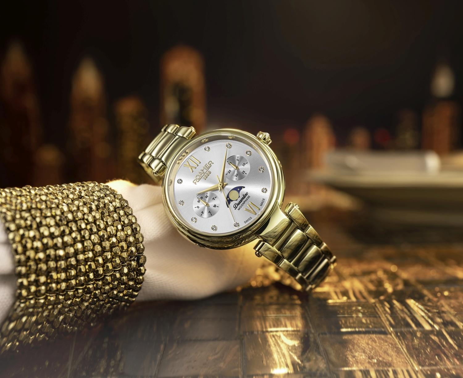 Roamer 858801 48 29 50 zegarek złoty elegancki Dreamline bransoleta - miniatura 5
