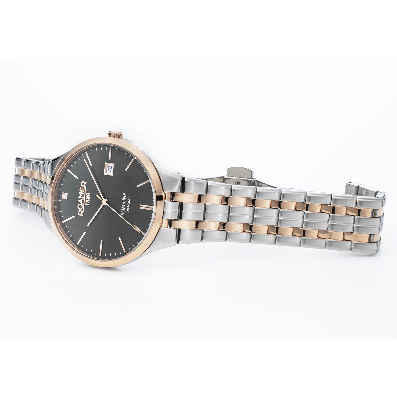 Roamer 864833 49 55 50 męski zegarek Slim-Line Diamond bransoleta - miniatura 3