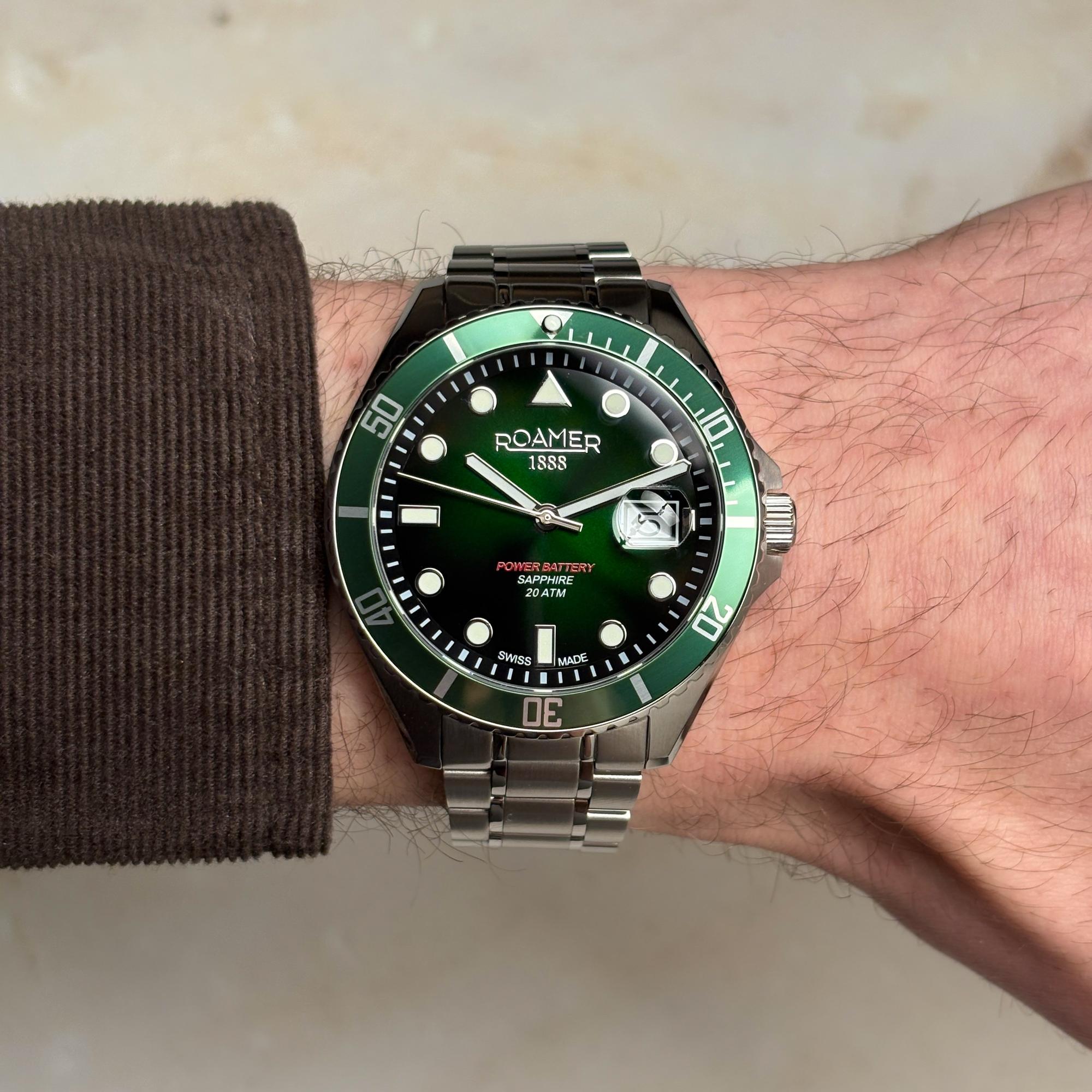 Roamer 969845 41 75 20 Pro Diver 200 Pro klasyczny zegarek srebrny