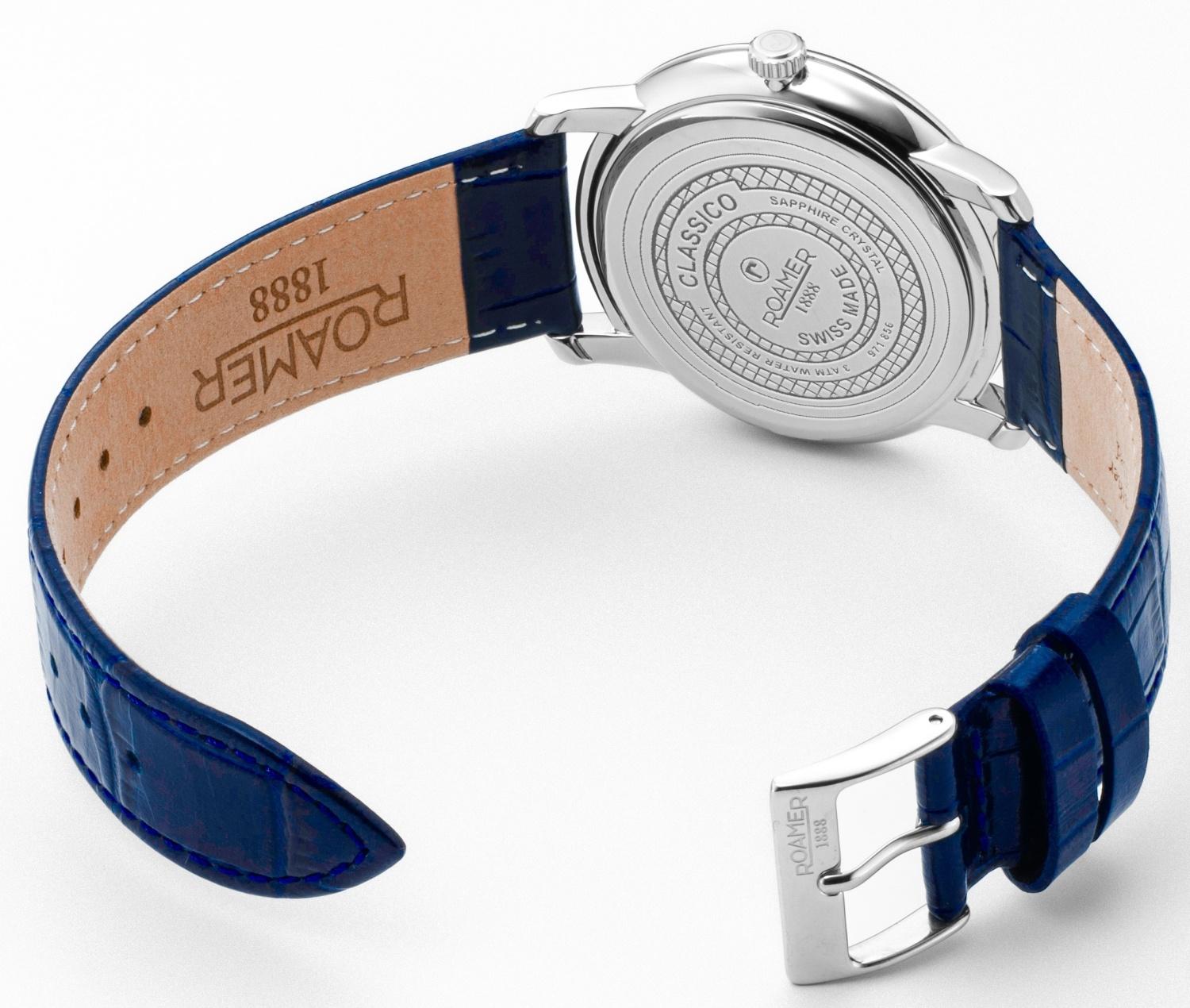 Roamer 971856 41 45 05 Roamer Classico Gents zegarek męski klasyczny szafirowe - miniatura 8