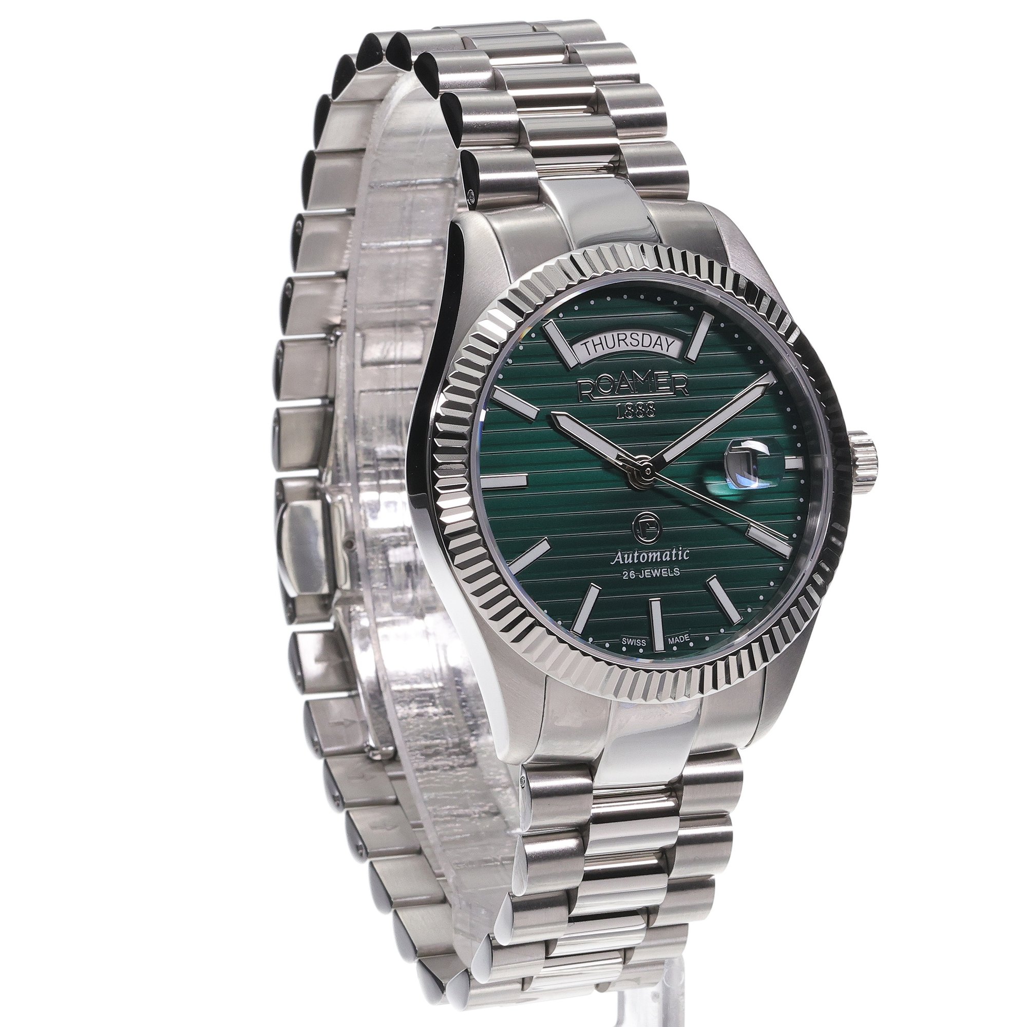 Roamer 981666 41 75 50 zegarek srebrny klasyczny Primeline bransoleta