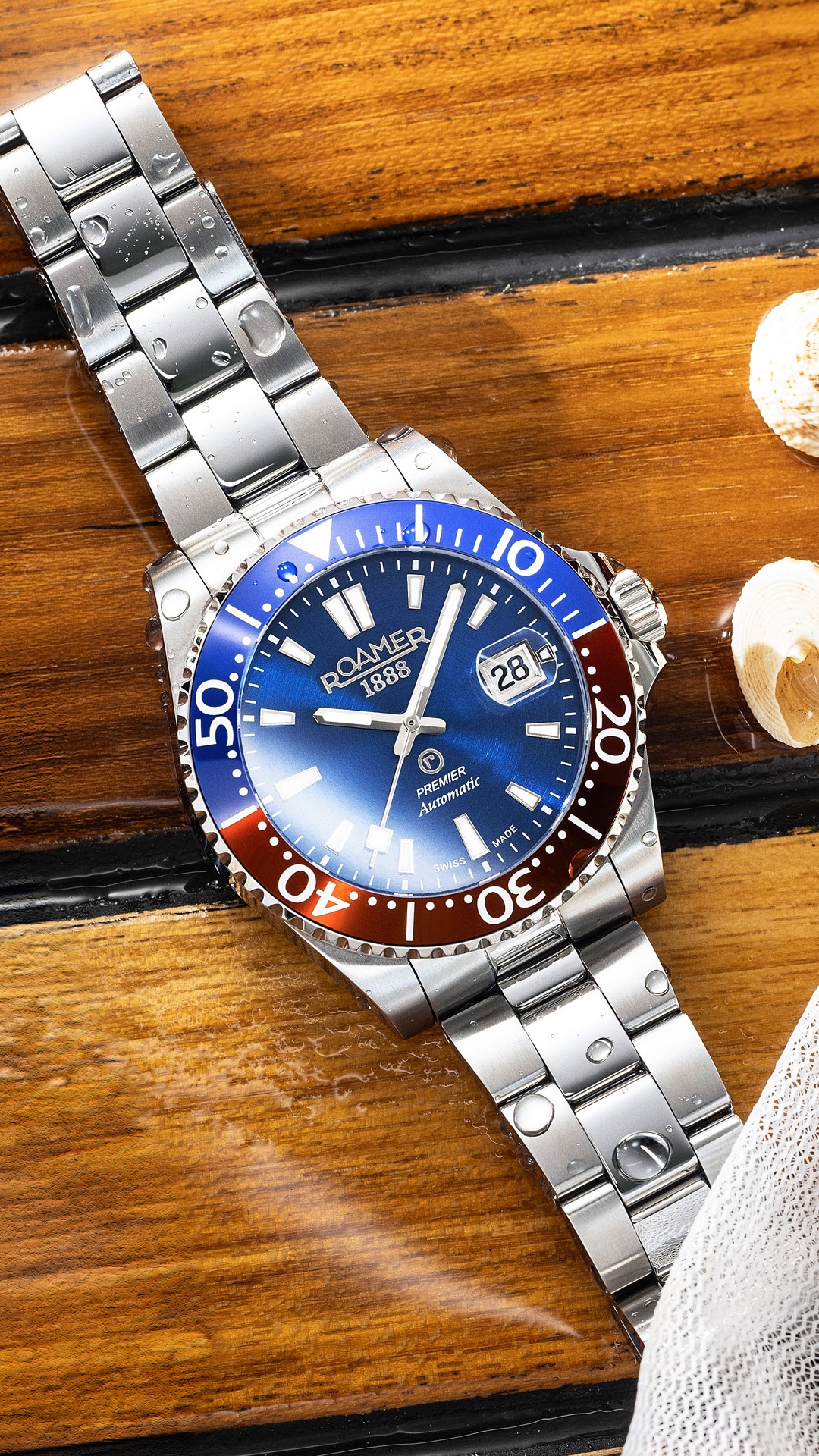 Roamer 986983 41 45 20 zegarek srebrny klasyczny Premier bransoleta - miniatura 5
