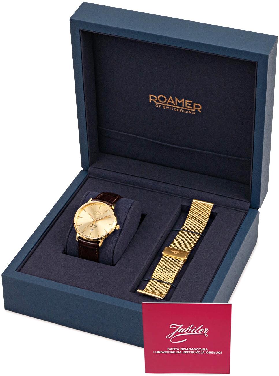 Roamer 988833 48 35 05 Valais klasyczny zegarek złoty - miniatura 9