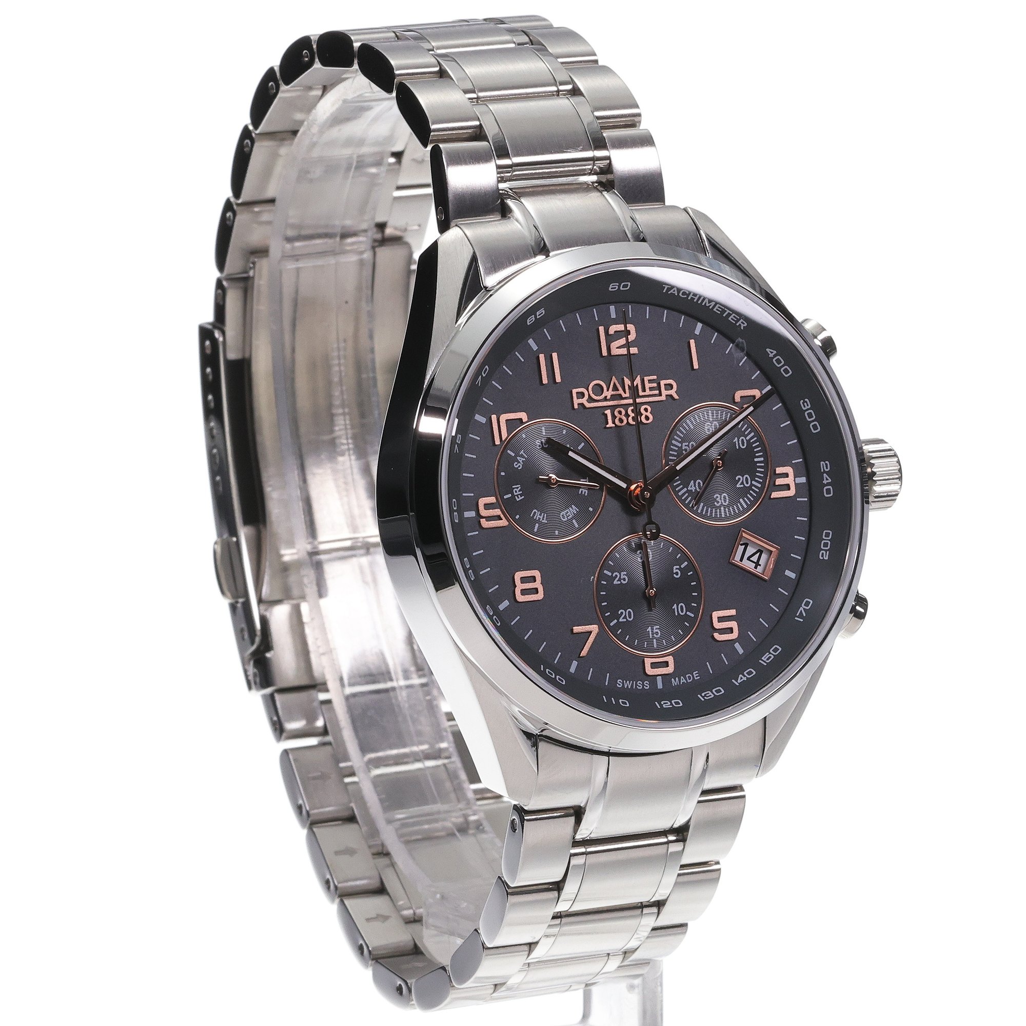 Roamer 993819 41 54 20 zegarek srebrny sportowy Pro Chrono bransoleta - miniatura 3