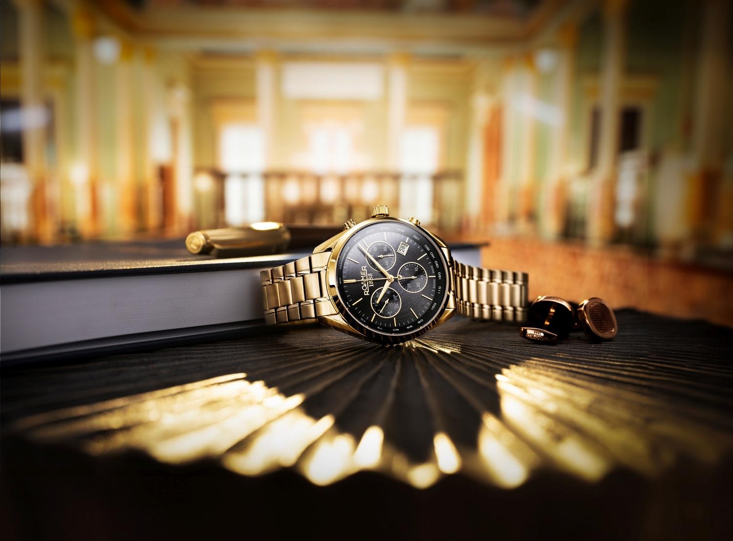 Roamer 993819 48 85 20 Pro Chrono sportowy zegarek złoty - miniatura 9