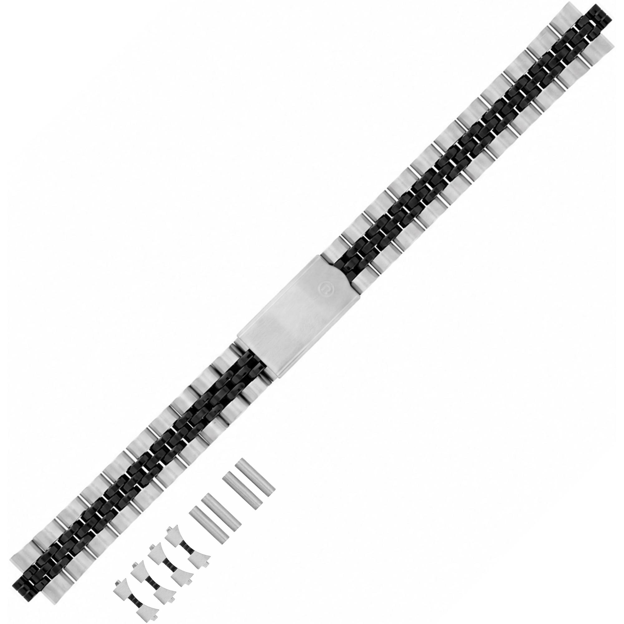 Block band Polished satin ASTERN 12/14mm Bicolor IPC Black Rochet 2325782A 
