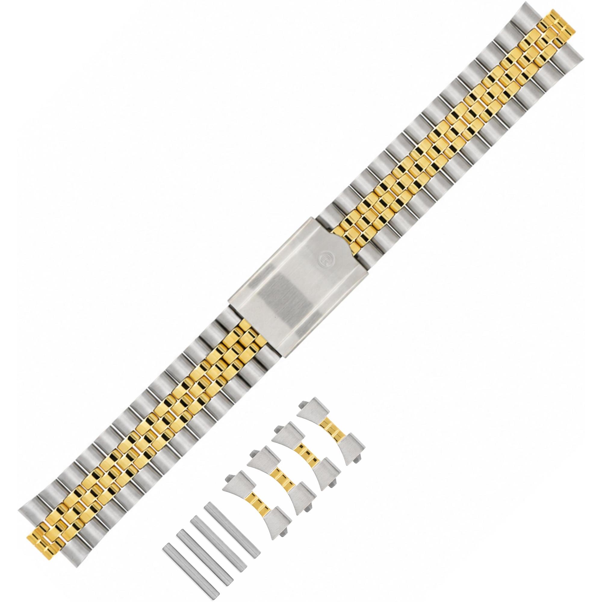 Block band Polished satin ASTERN 20/22mm Bicolor FP Gilt Rochet 2375783A 