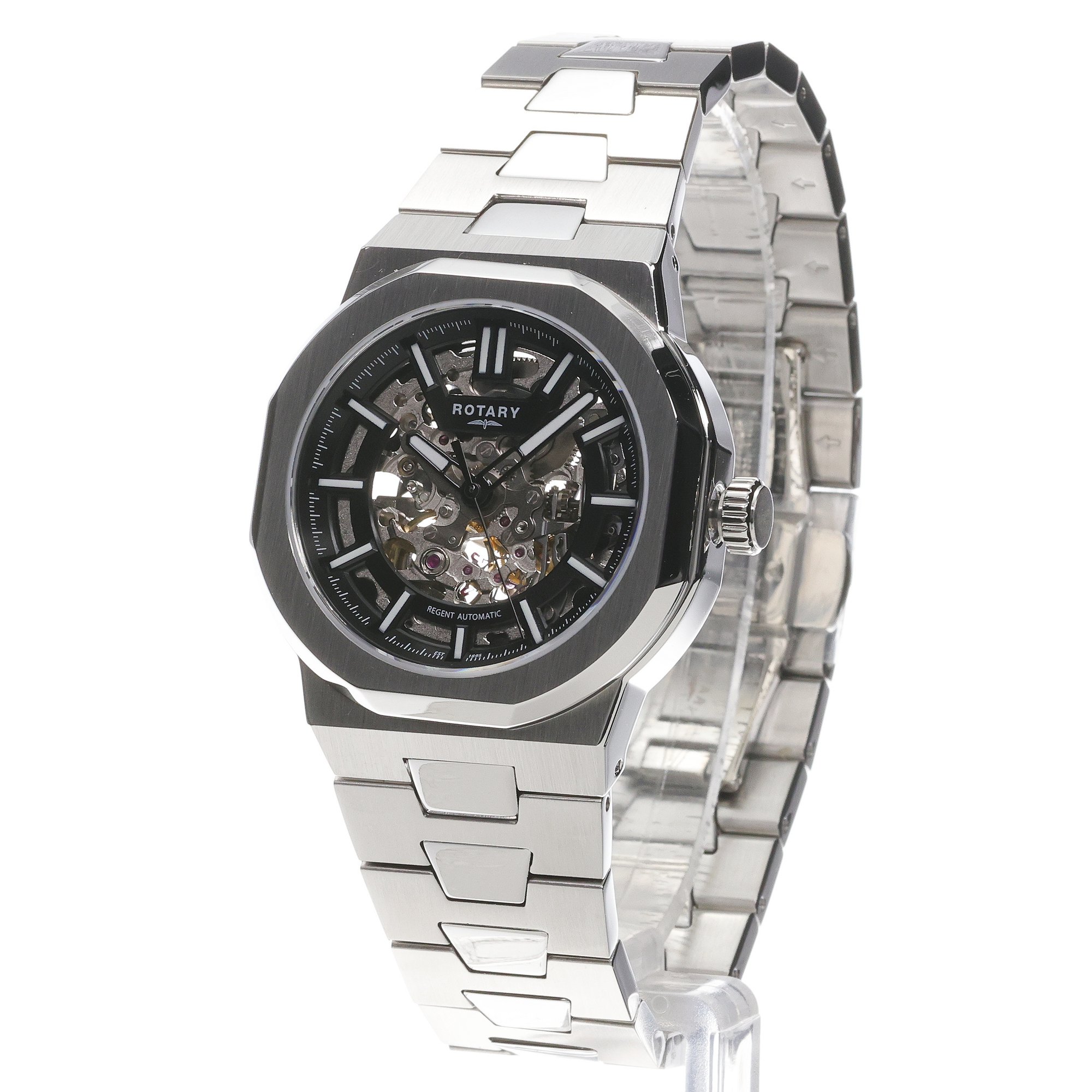 Rotary GB05495-04 Regent Regent Skeleton Automatic zegarek męski klasyczny szafirowe - miniatura 2